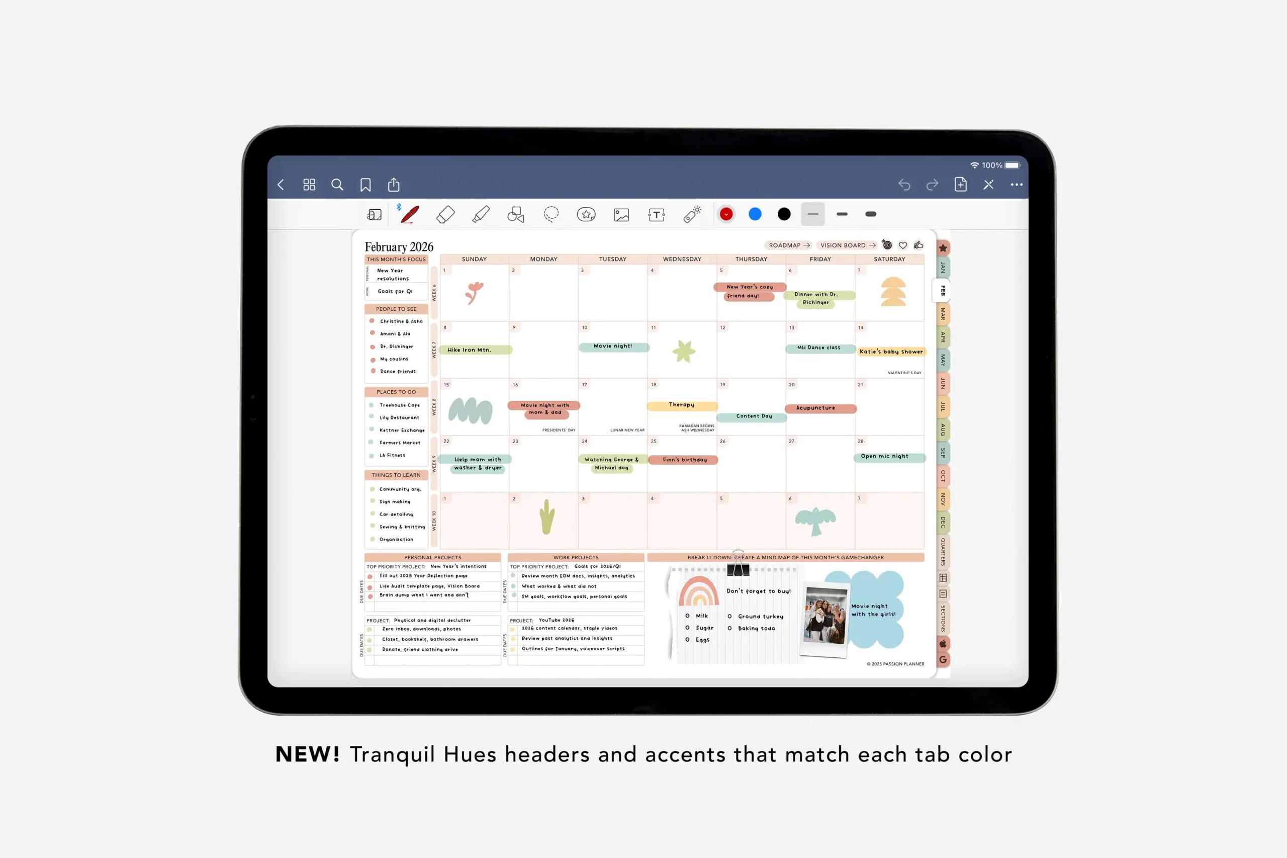 Digital Calendar Planner Tablet