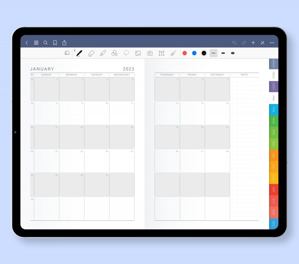 Digital Weekly To Do Planner Light Theme 
