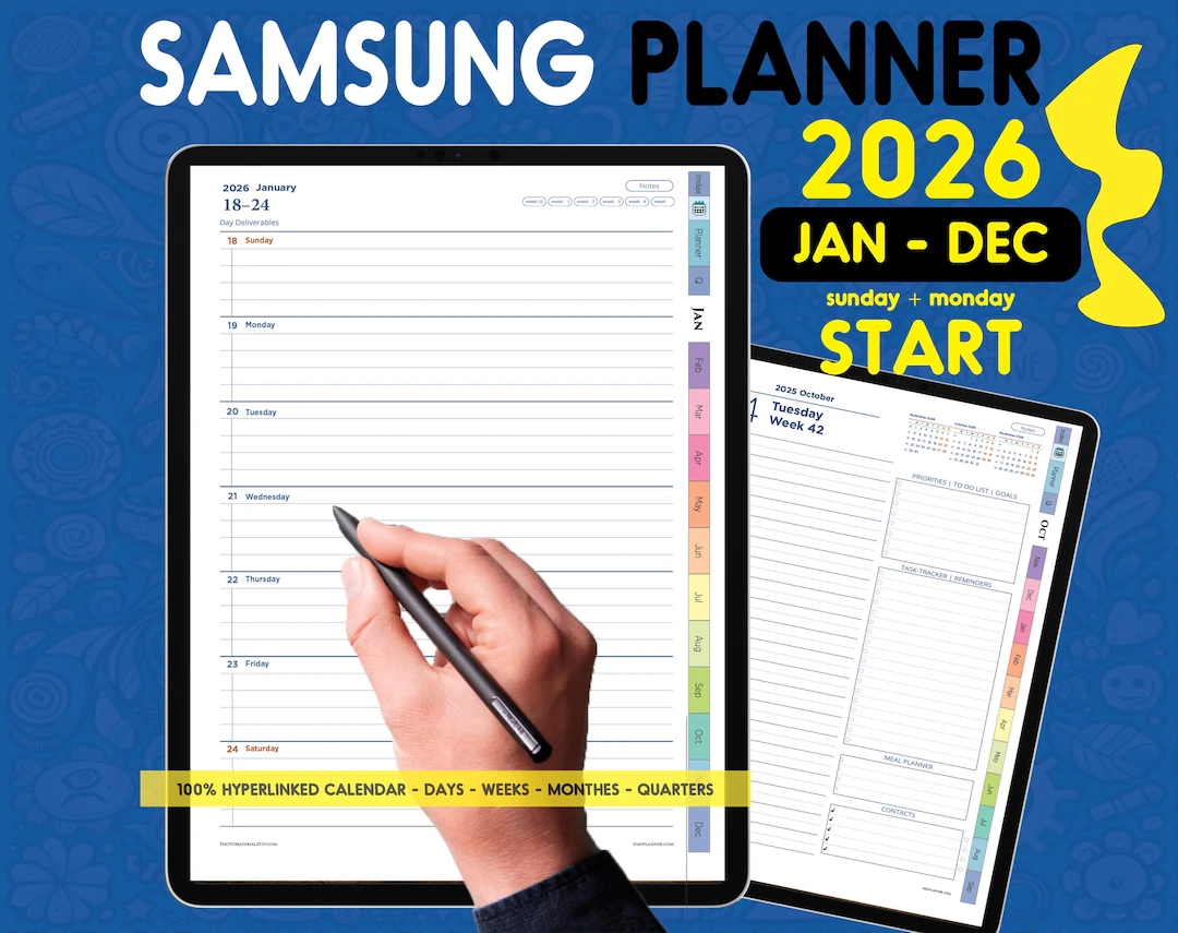 Digitaler Kalender 2026 Samsung Notes amp Android T gliches Wochen 