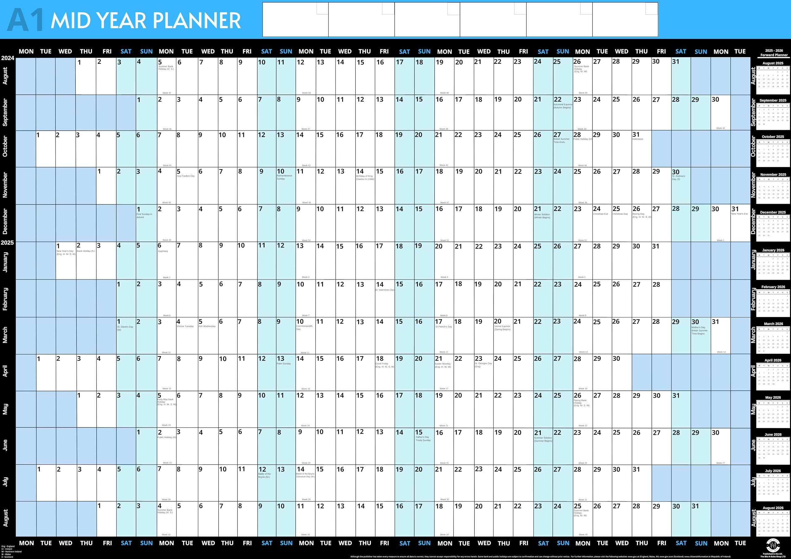 DIN A1 Format 59 4 X 84 1 Cm Academic Wall Planner 2024 2025 Wall 