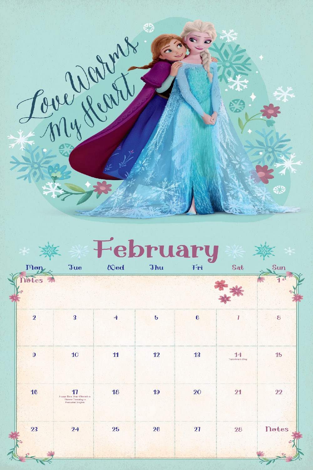 Frozen December Calendar 2026 Printable