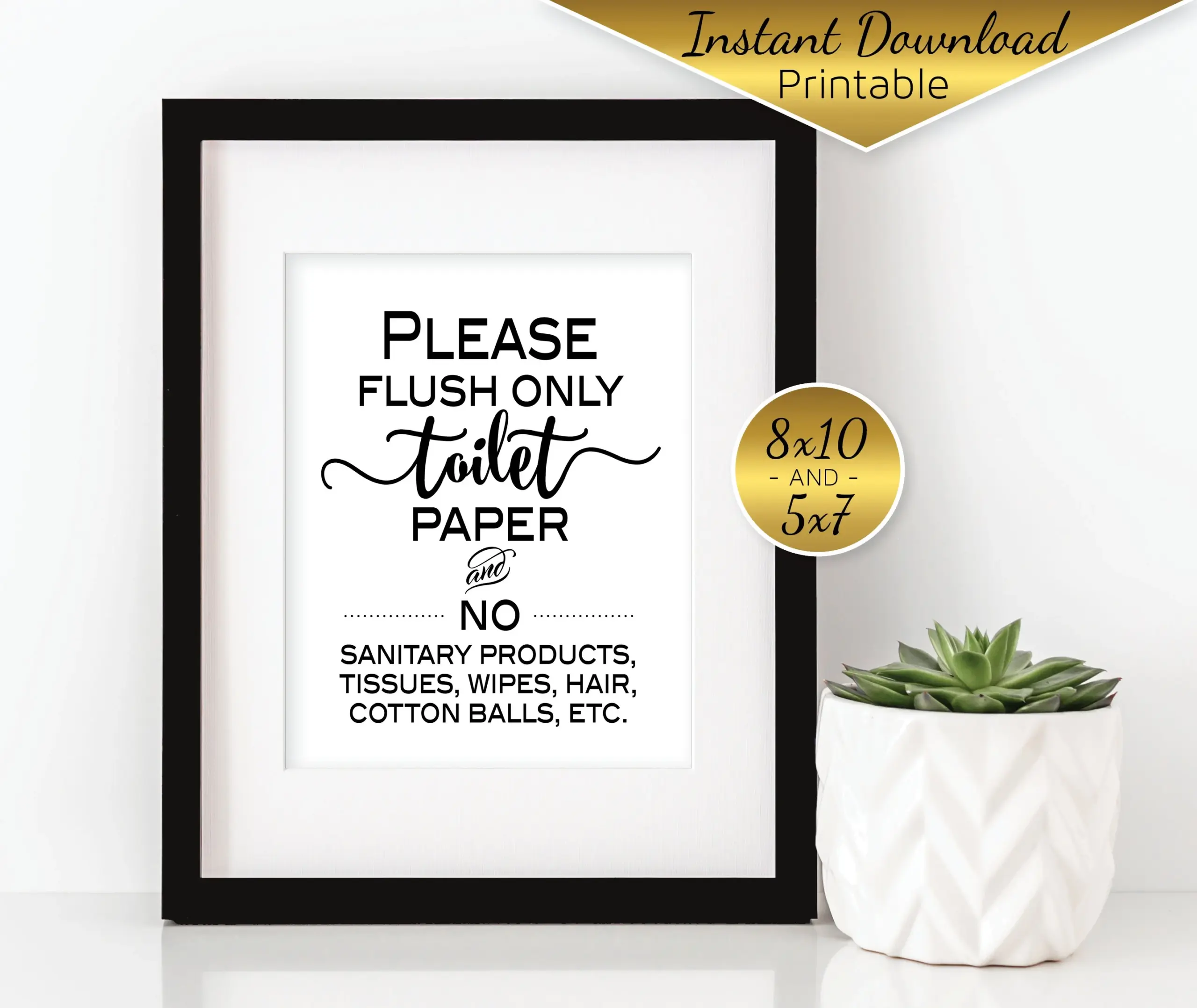 Do Not Flush Septic System Flush Only Toilet Paper Bathroom Printable Sign 8x10 And 5x7 Bathroom Decor DIGITAL INSTANT DOWNLOAD