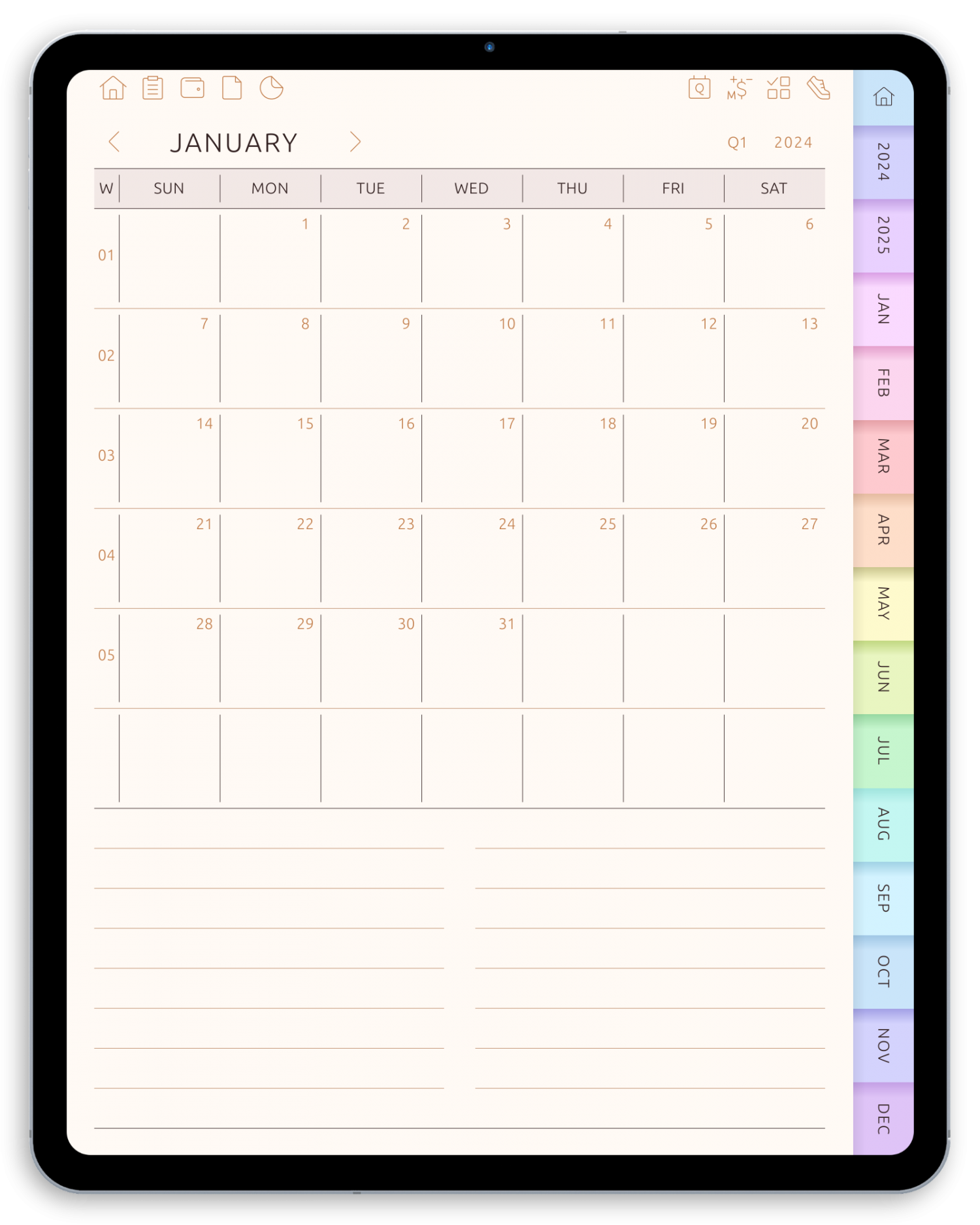 Download 2026 2031 Monthly Calendar 5 Years For GoodNotes 