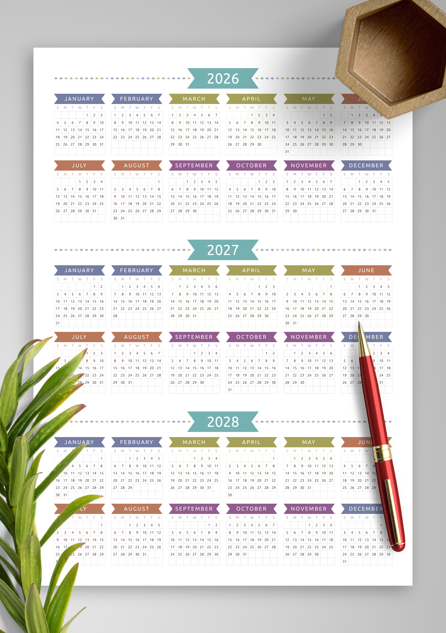 3 Year Planner Calendar