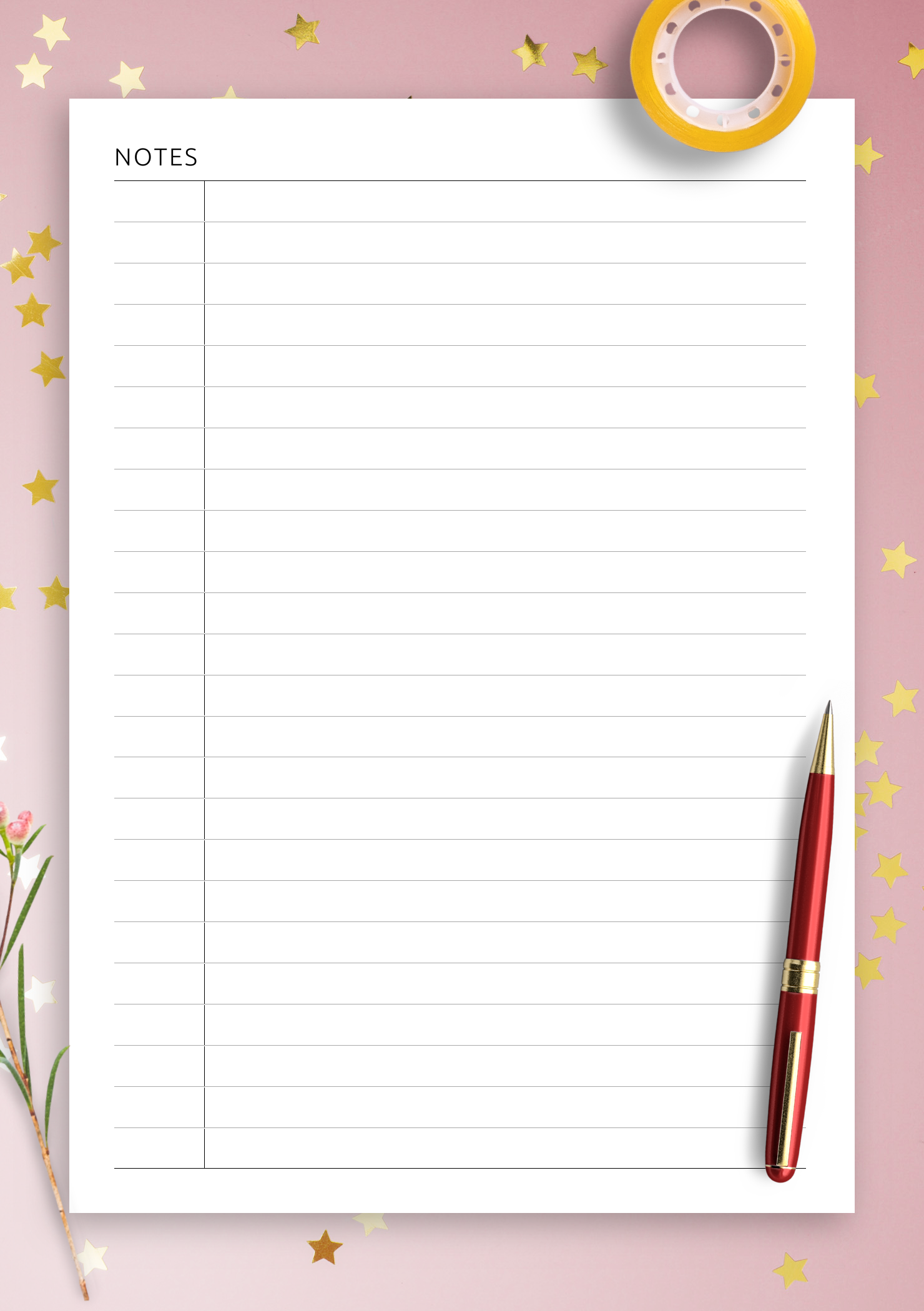 Printable A4 Lined Paper With Margin