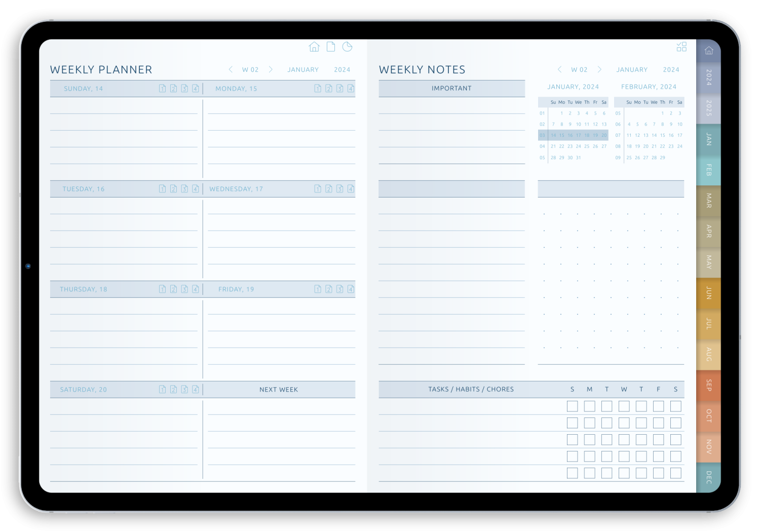 Download Weekly Journal PDF For GoodNotes IPad Android