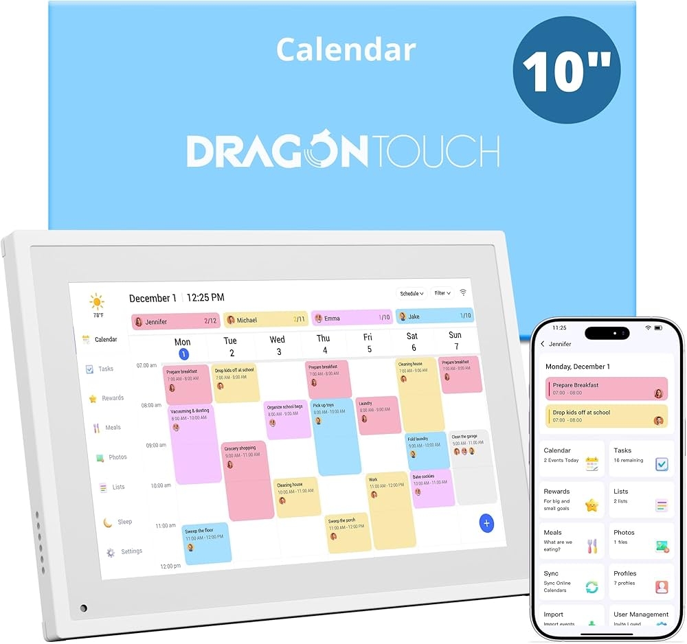 Dragon Touch 10 1 Inch Digital Calendar Electronic Family 