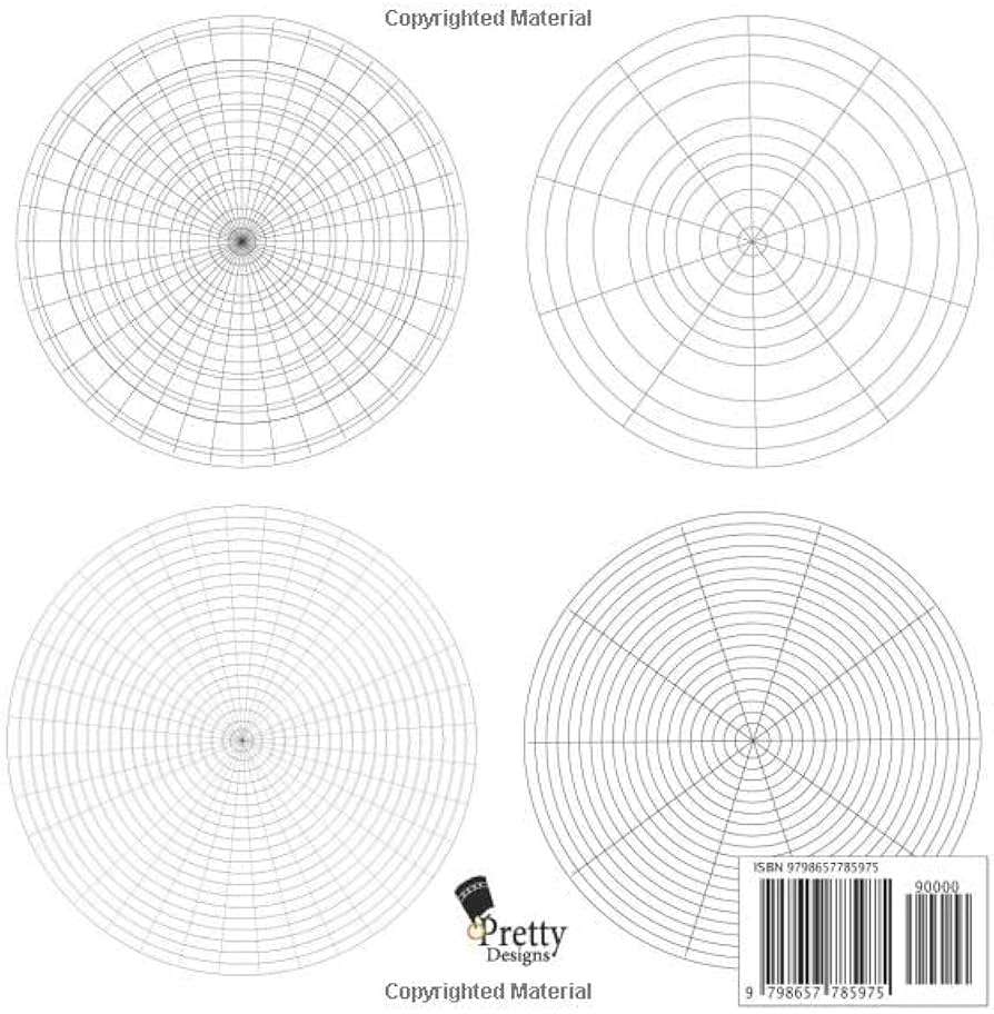 Draw Your Own Mandala Art Book 100 Mandala Blank Grid Drawing Templates Circular Graph Notebook Polar Grid Paper Mandala Drawing Template 