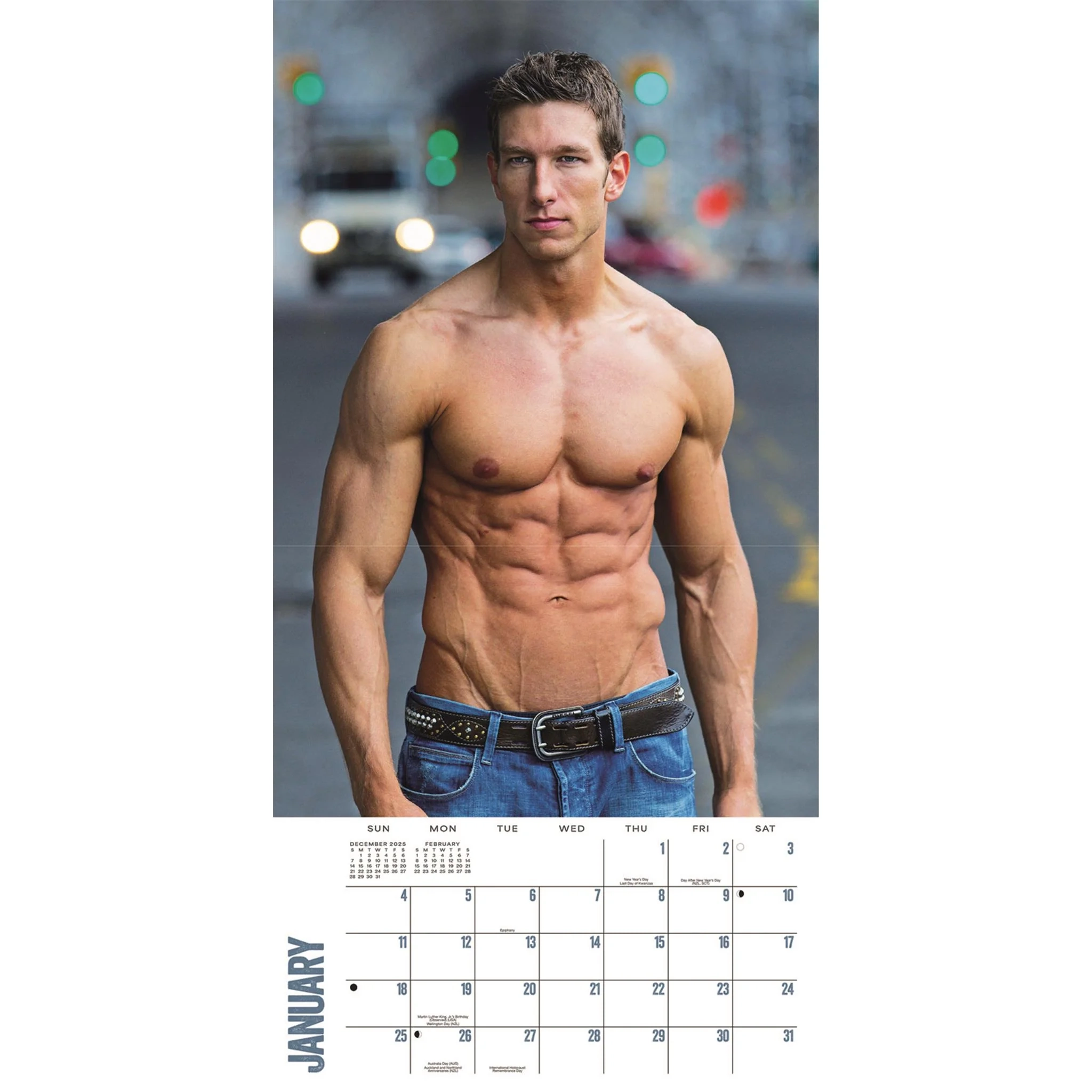 Printable Bodybuilder Calendar December 2026