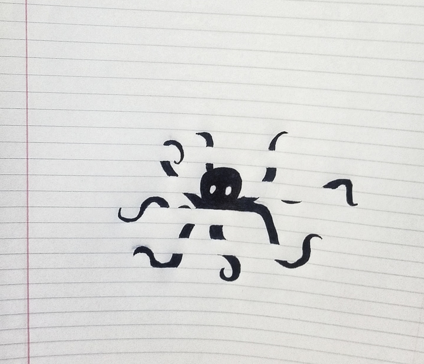 Drew An Octopus On Lined Paper R mildlyinteresting