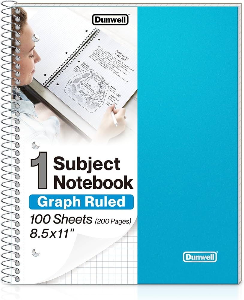 Dunwell Graph Paper Notebook 8 5 X 11 Blau Kunststoffeinband 