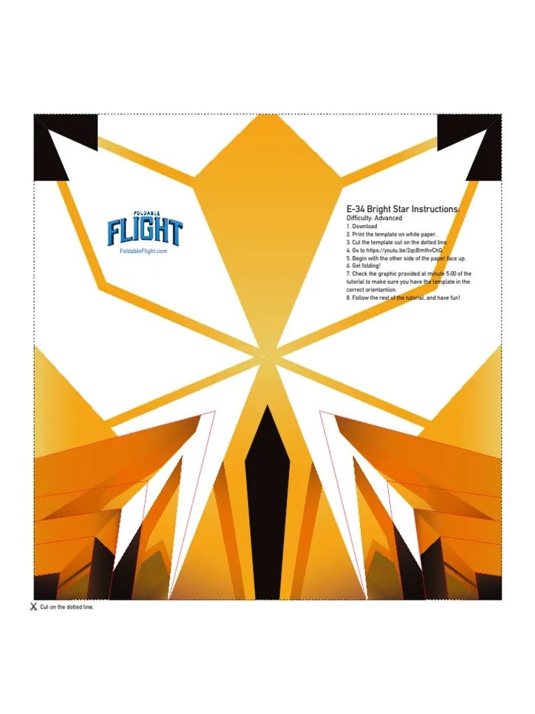 E 34 Bright Star Paper Airplane Template PDF