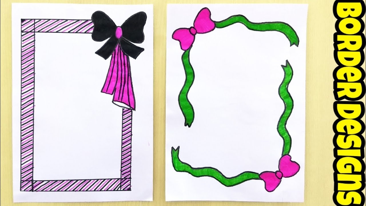Easy Border Designs On Paper Border Design For Project Paper Design Design For Front Page