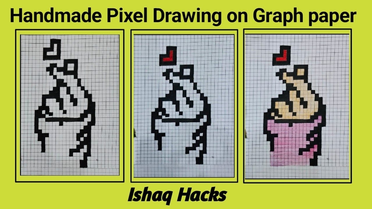 Easy Handmade Pixel Art Girl Hand With Heart Love step By Step Tutorial