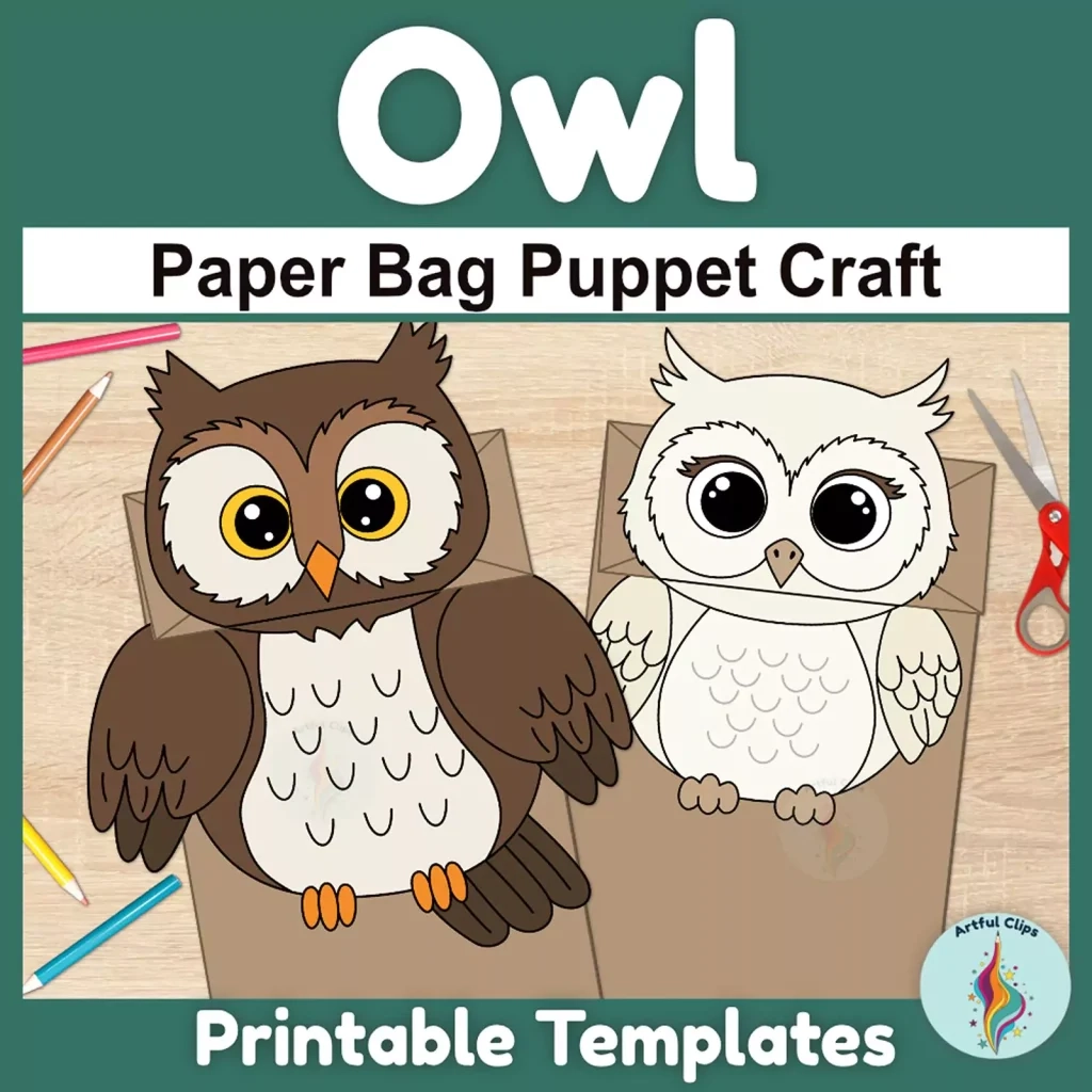 Easy Printable Paper Bag Owl Puppet Craft For Classrooms