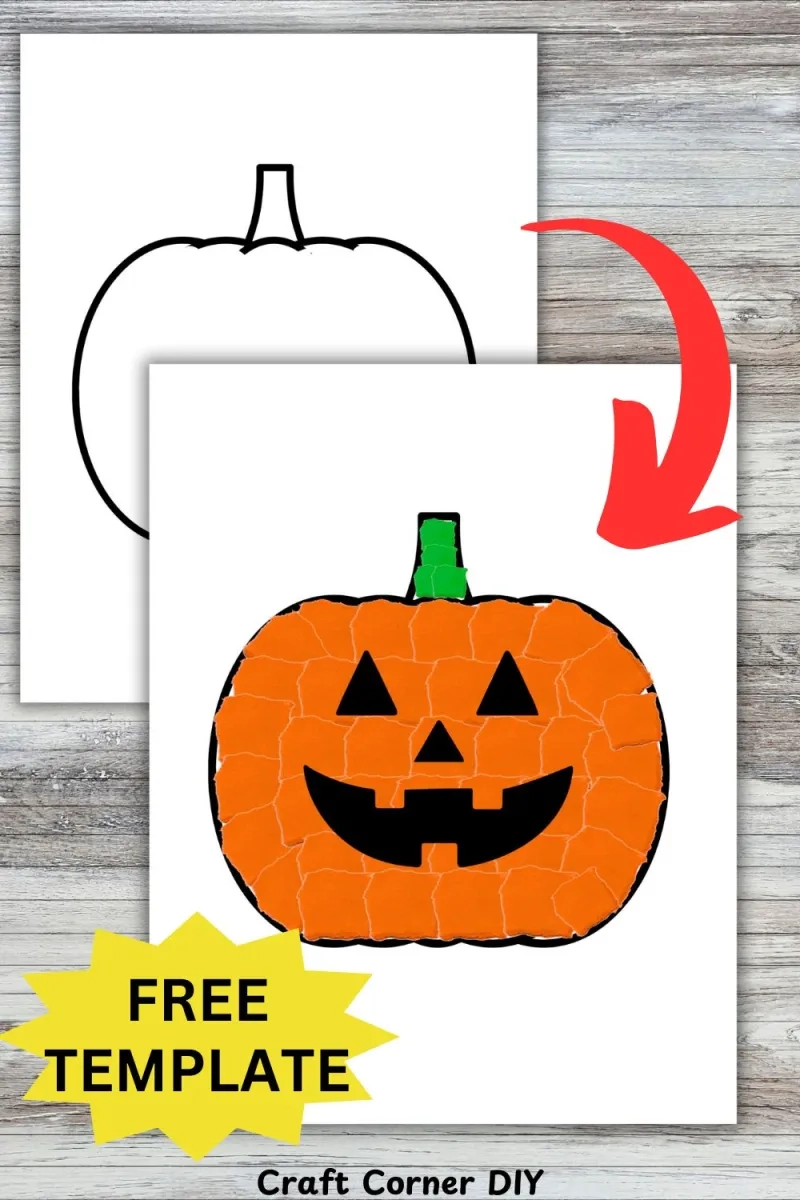 Easy Torn Paper Pumpkin Craft Craft Corner DIY