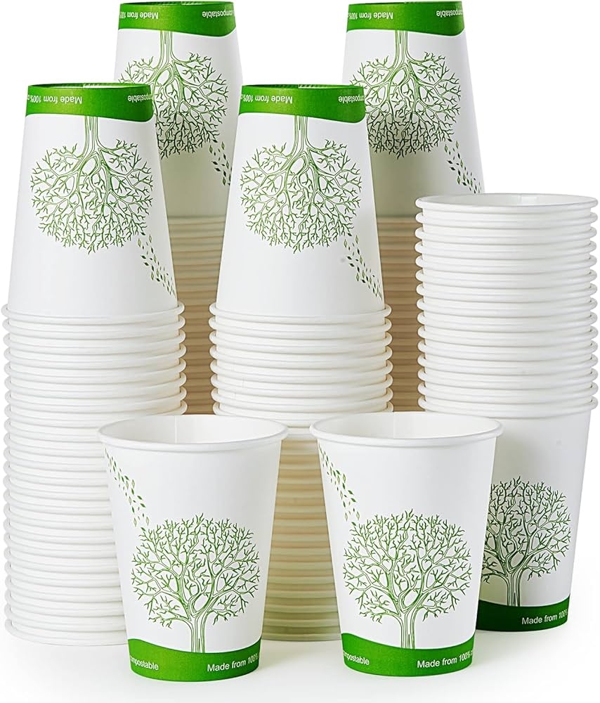 ECOLipak Pack Of 240 Compostable Paper Cups 12oz Biodegradable 