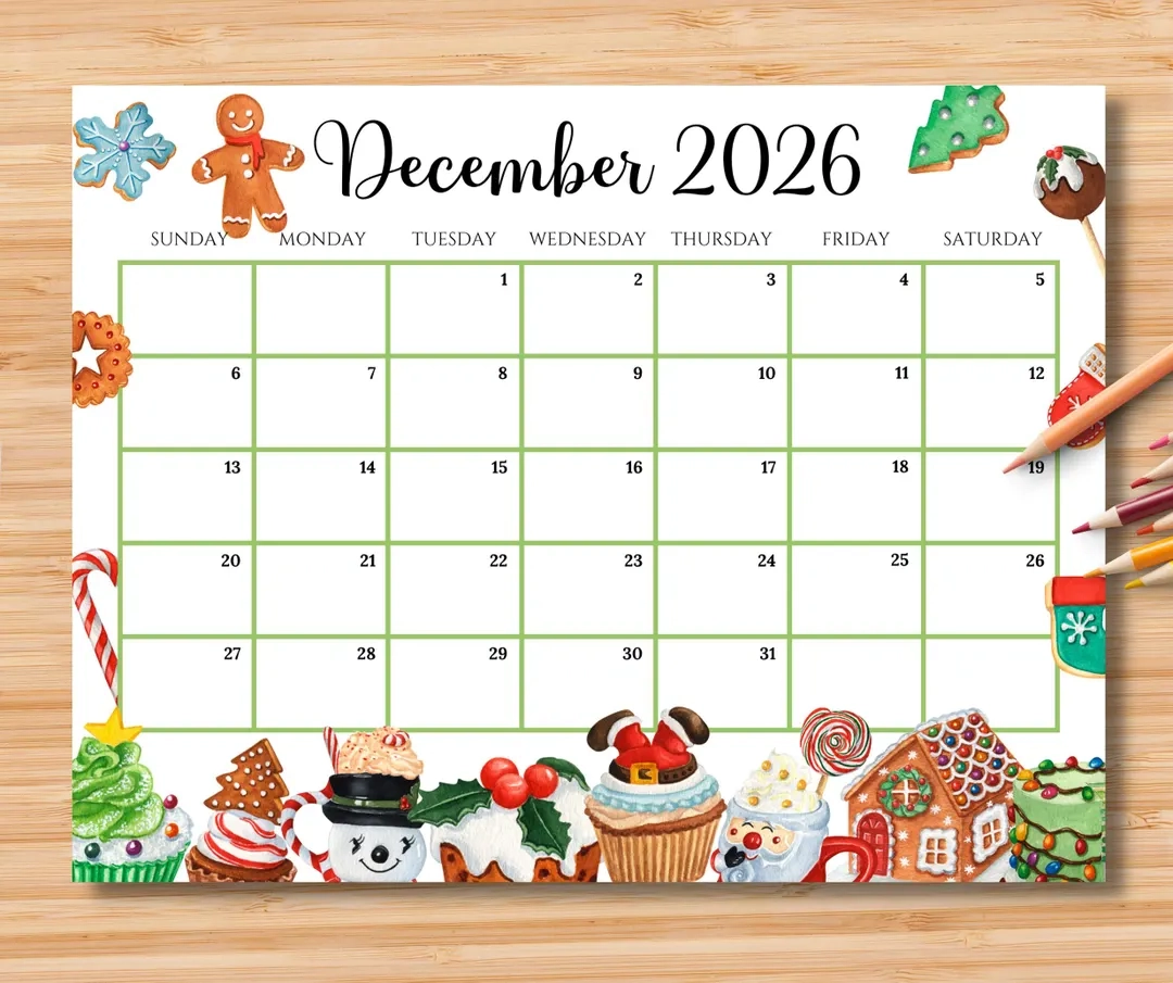 December 2026 Christmas Calendar Printable German