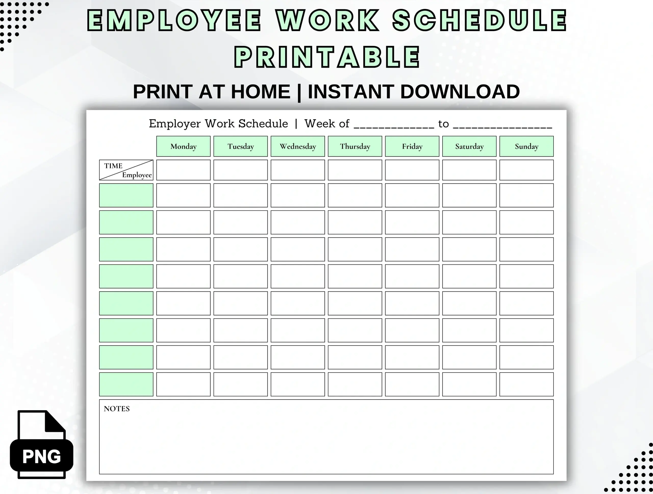 Work Schedule Calendar Printable
