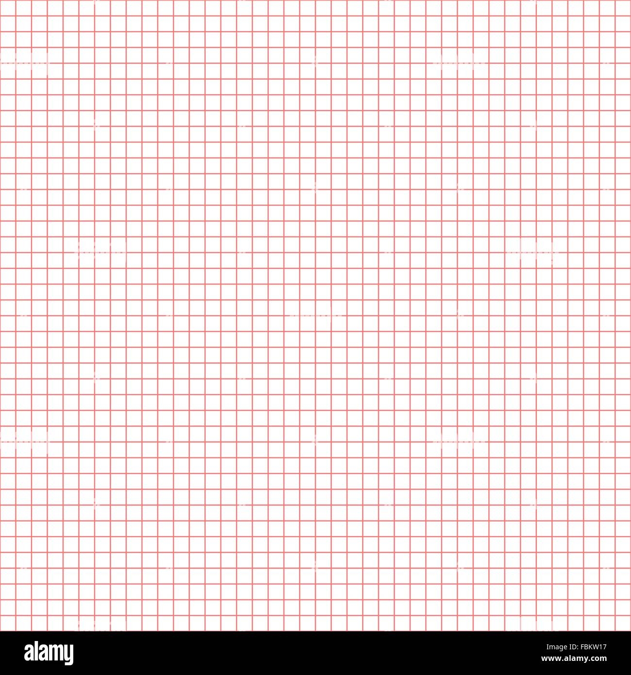 Empty Red Graph Paper On White Background With Square Grid Pattern 
