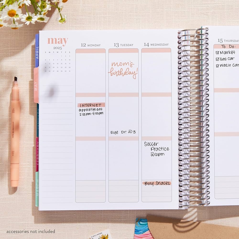 Erin Condren Life Planner July 2024 December 2025 Plain Plaid 
