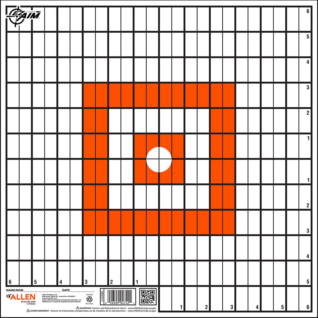 EzAim Grid Paper Targets 12x12 12 Pk Freedom Armory
