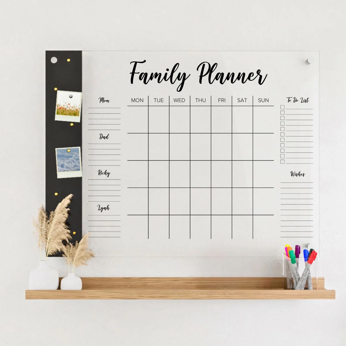 Family Weekly Planner 4 name Family Planner Made Of Acrylic 