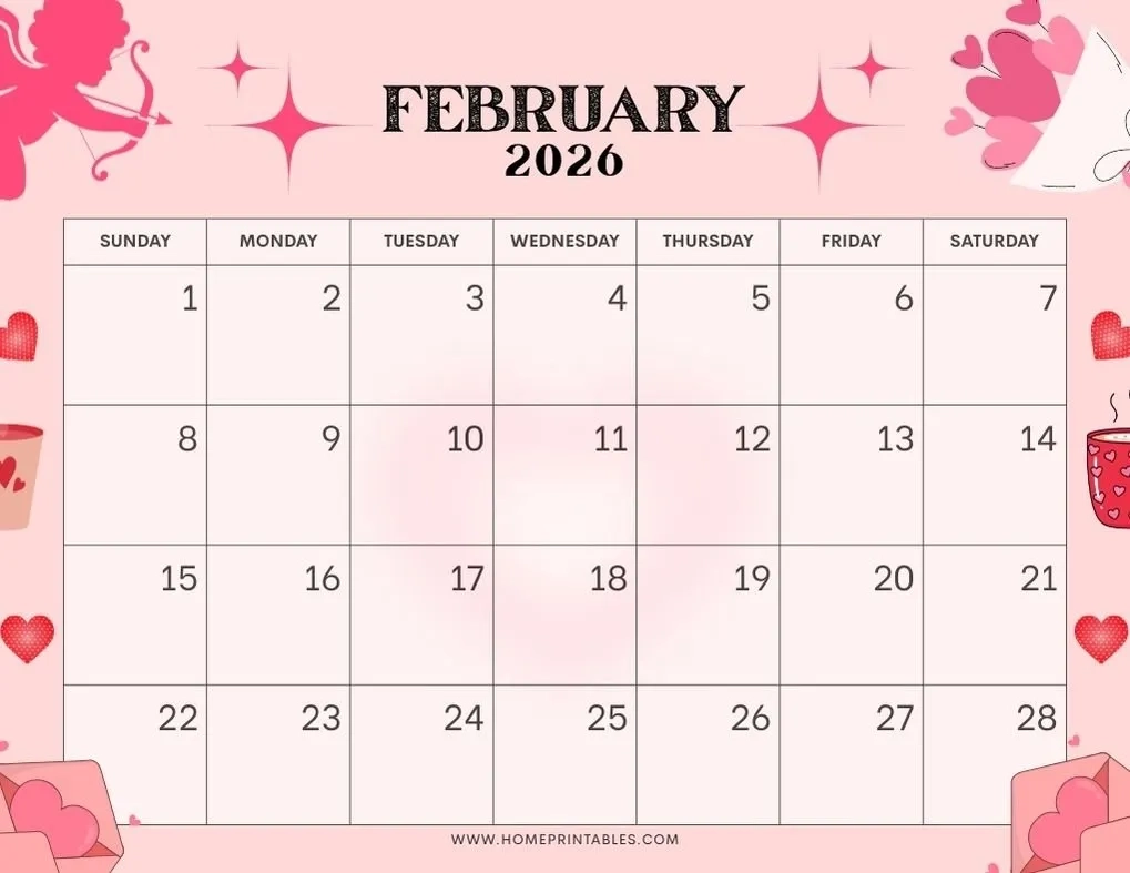 February 2026 Calendar 30 Cute Free Printables For You 