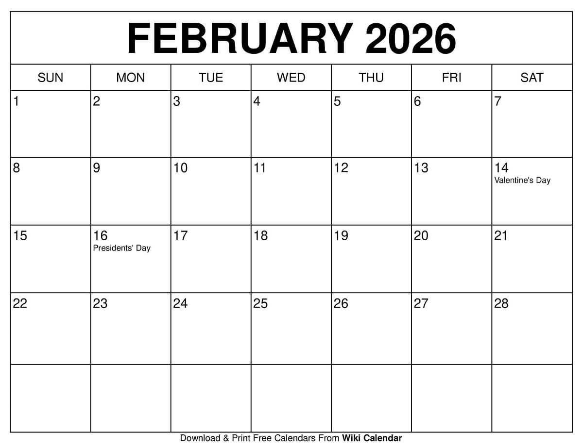 February 2026 Calendar Printable Templates amp More
