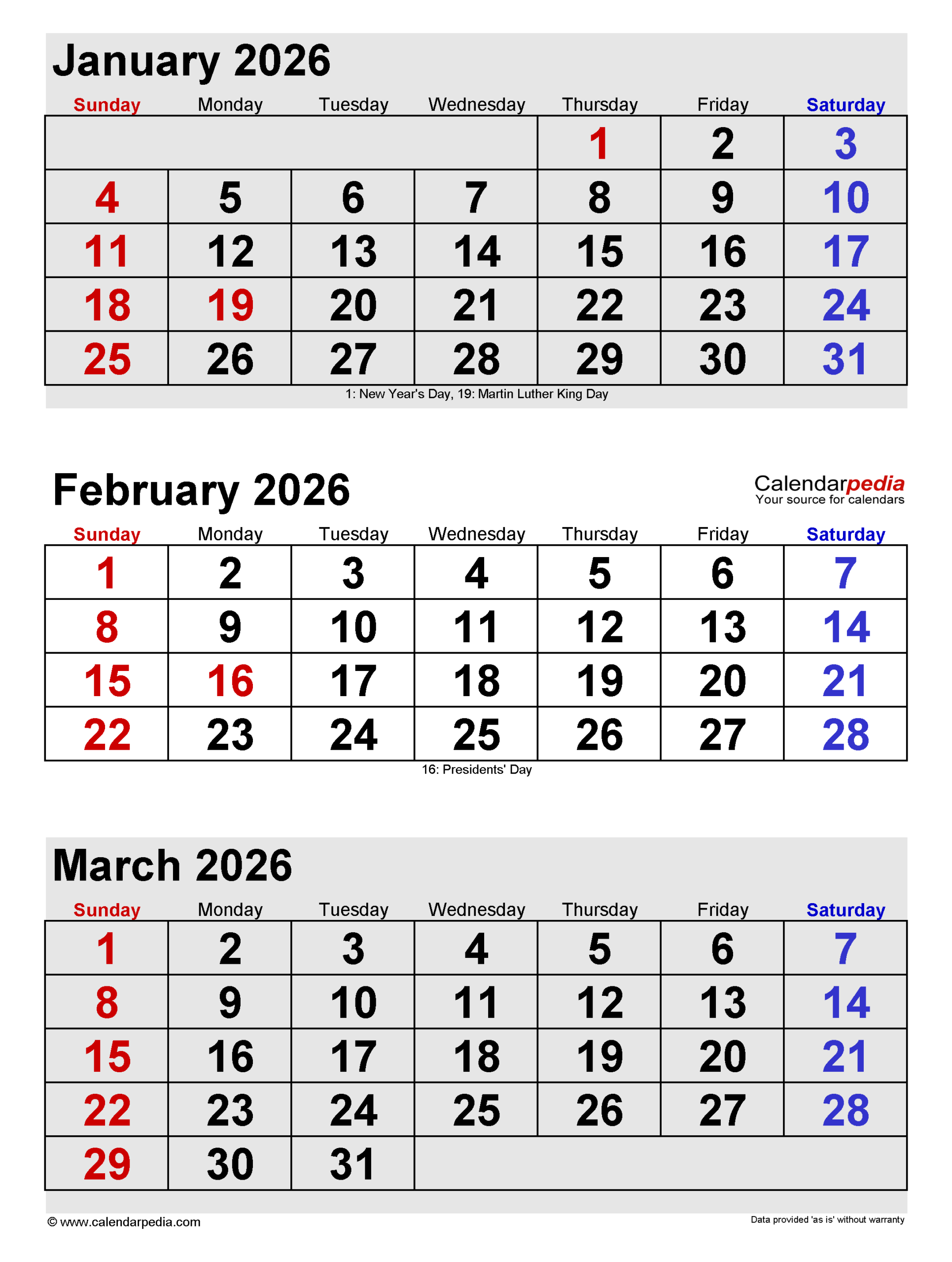 February 2026 Calendar Templates For PDF Excel And Word