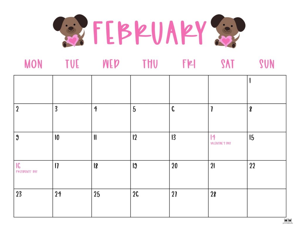 February Blank Calendar 2026 Printable Free