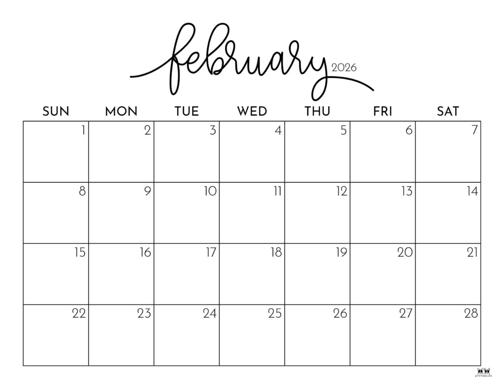 Free February 2026 Calendar Printable