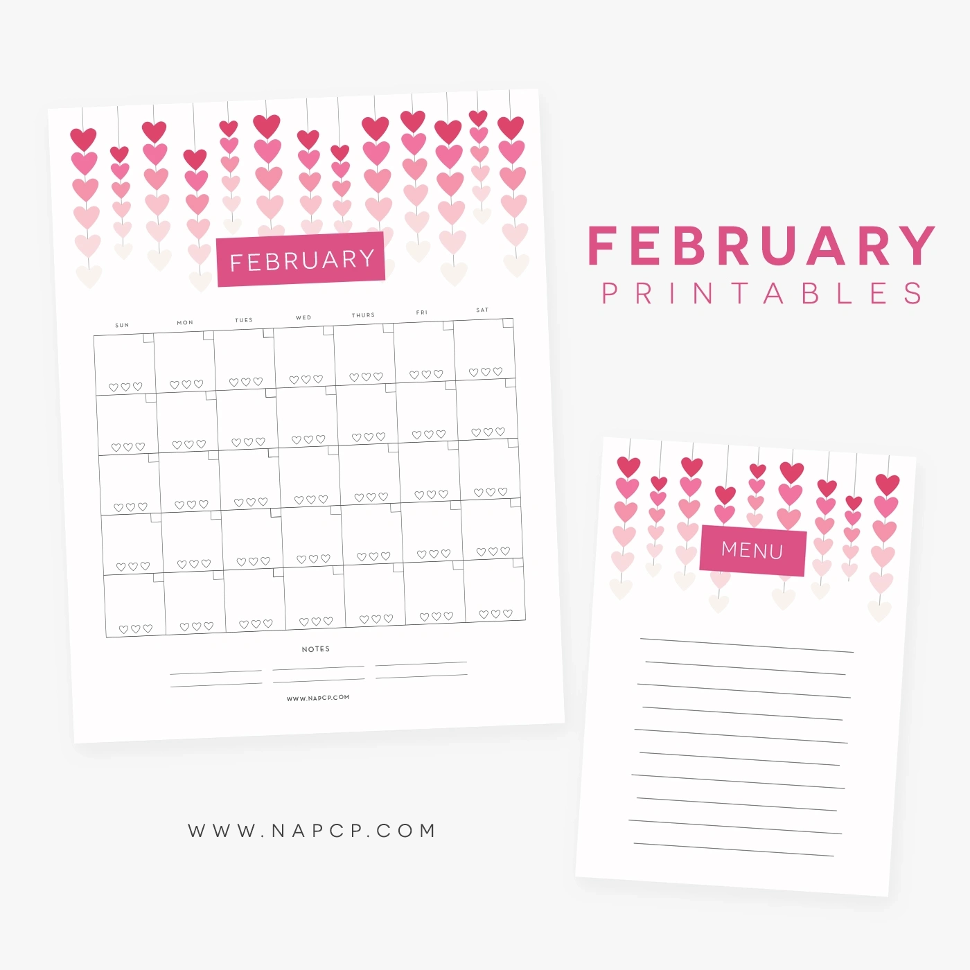 February Printable Menu And Calendar National Association Of 