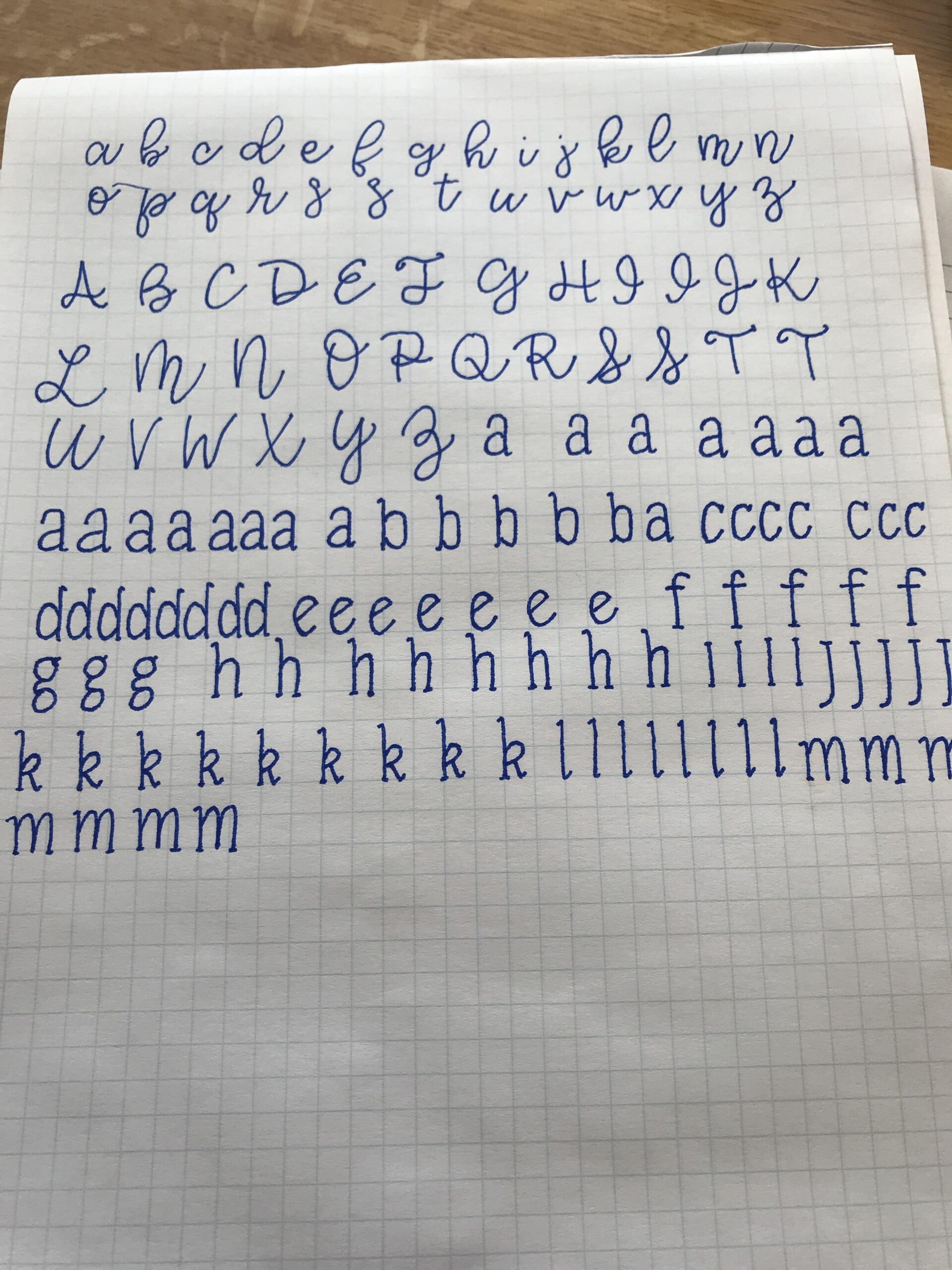 First Time Practicing Lettering On Graph Paper R PenmanshipPorn