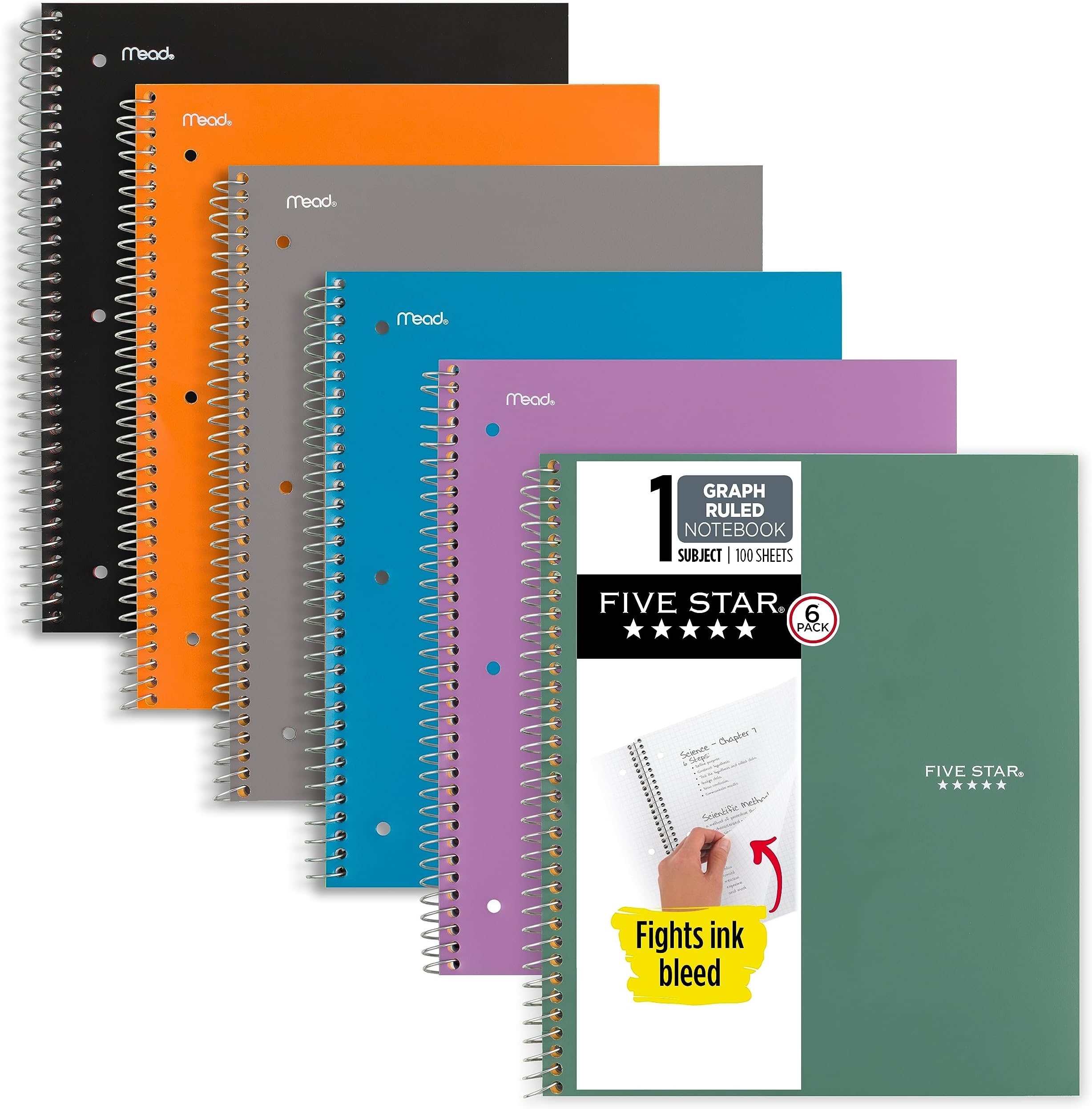 Five Star Graph Ruled Notebooks 3 Pack College Supplies Five Star 