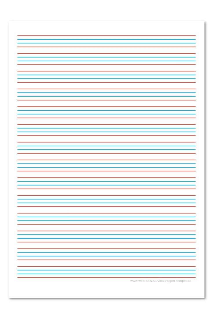 Four Lines English Alphabet Writing Paper Template Webtools