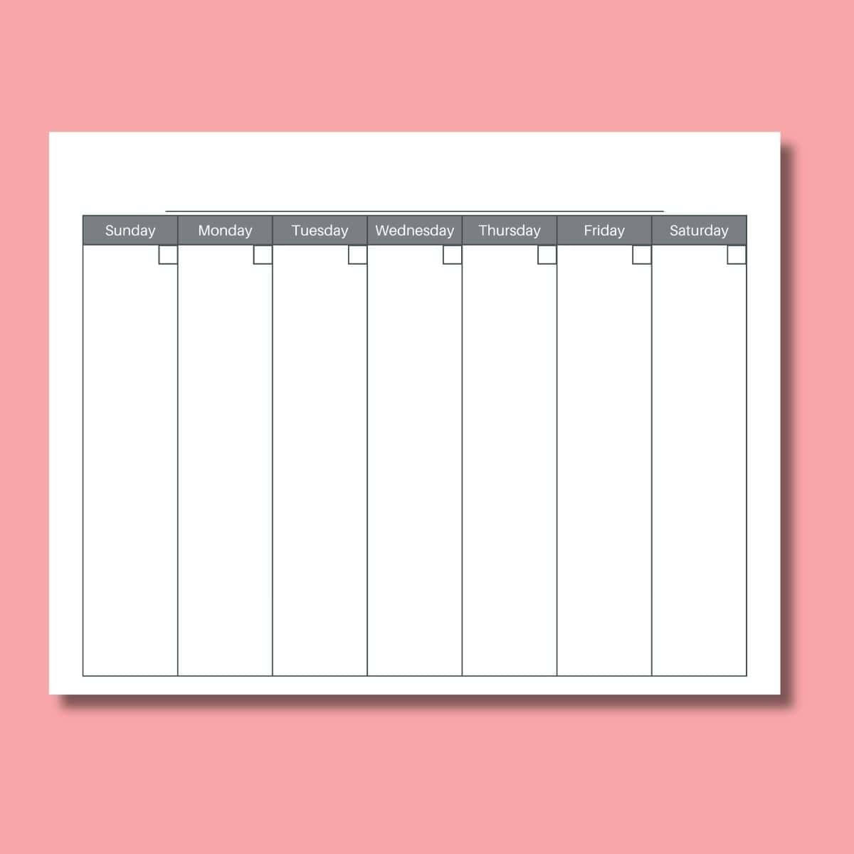 Free 1 Week Calendar Printable PDF