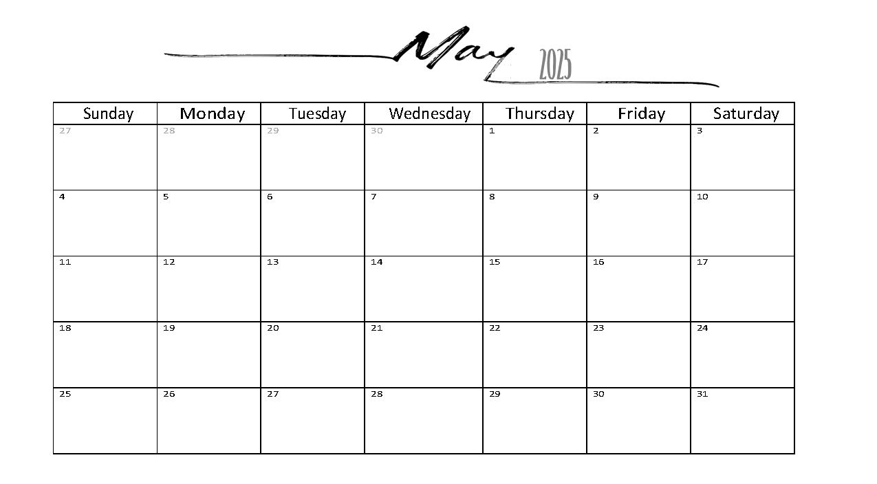 FREE 2025 Calendar Template Word Instant Download