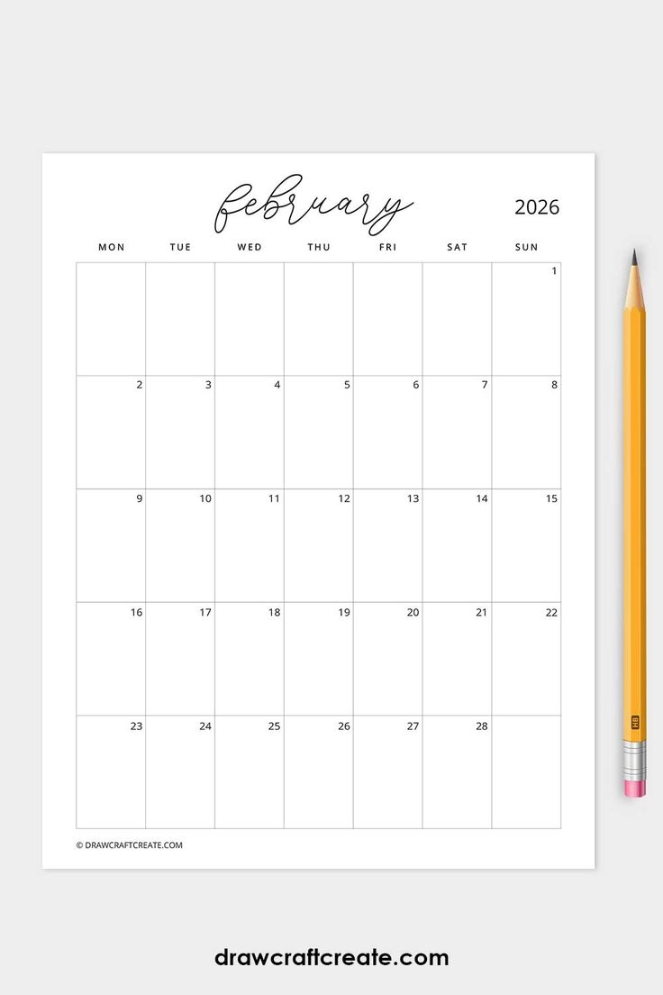 Free 2026 Calendar Printable Vertical Monthly Templates