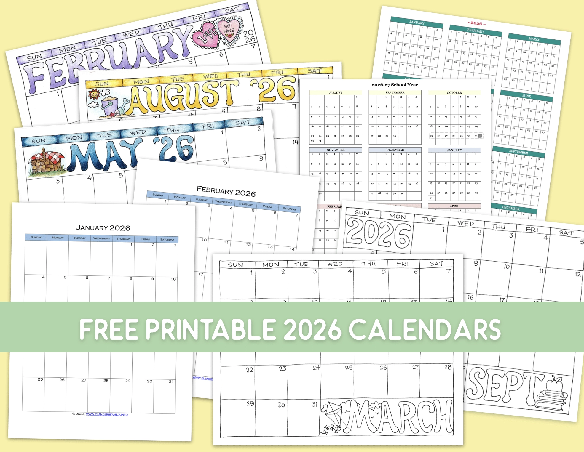 Free Printable Calendar Monthly 2026