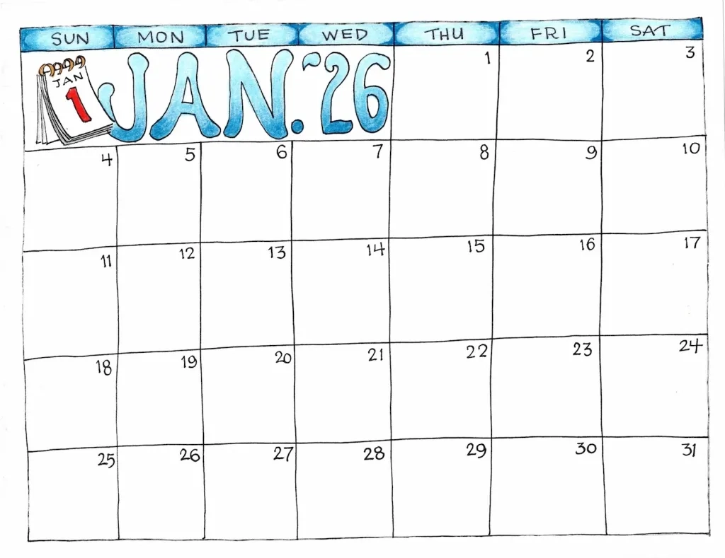 2026 Monthly Printable Calendar