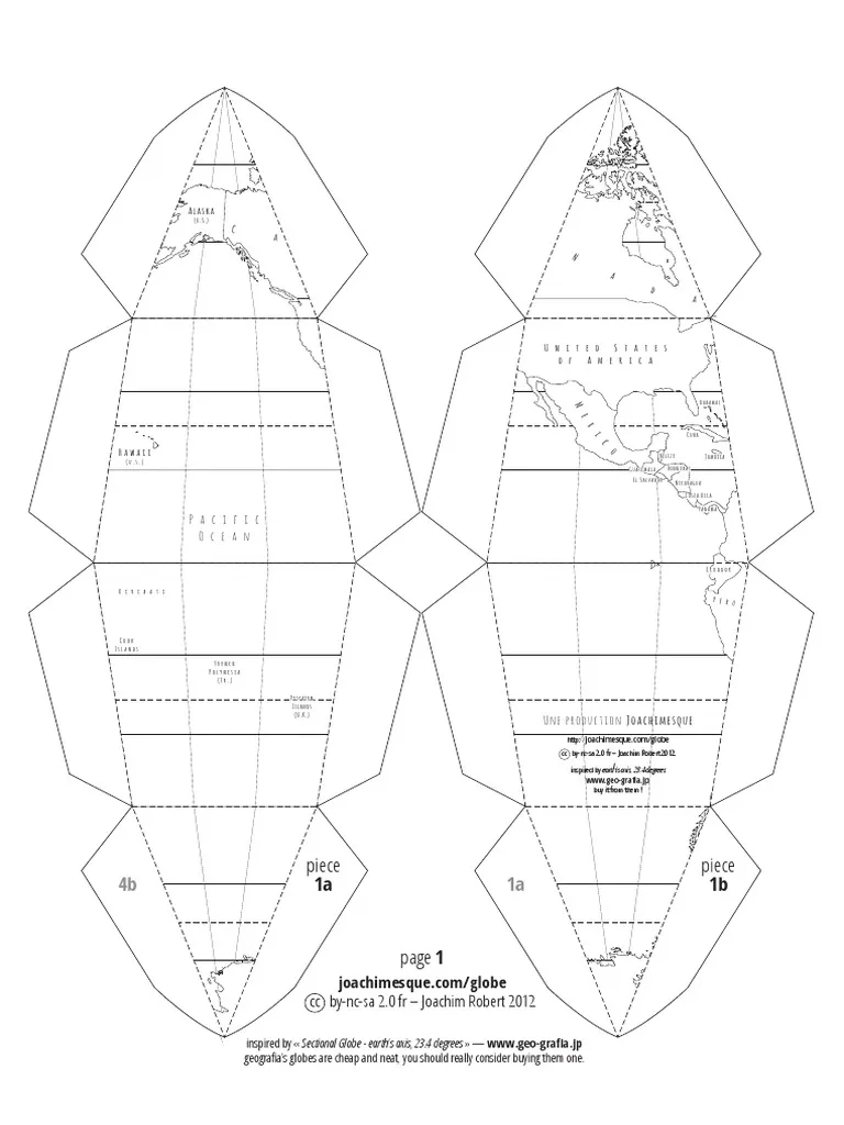 Free 3D Paper Globe Template PDF PDF