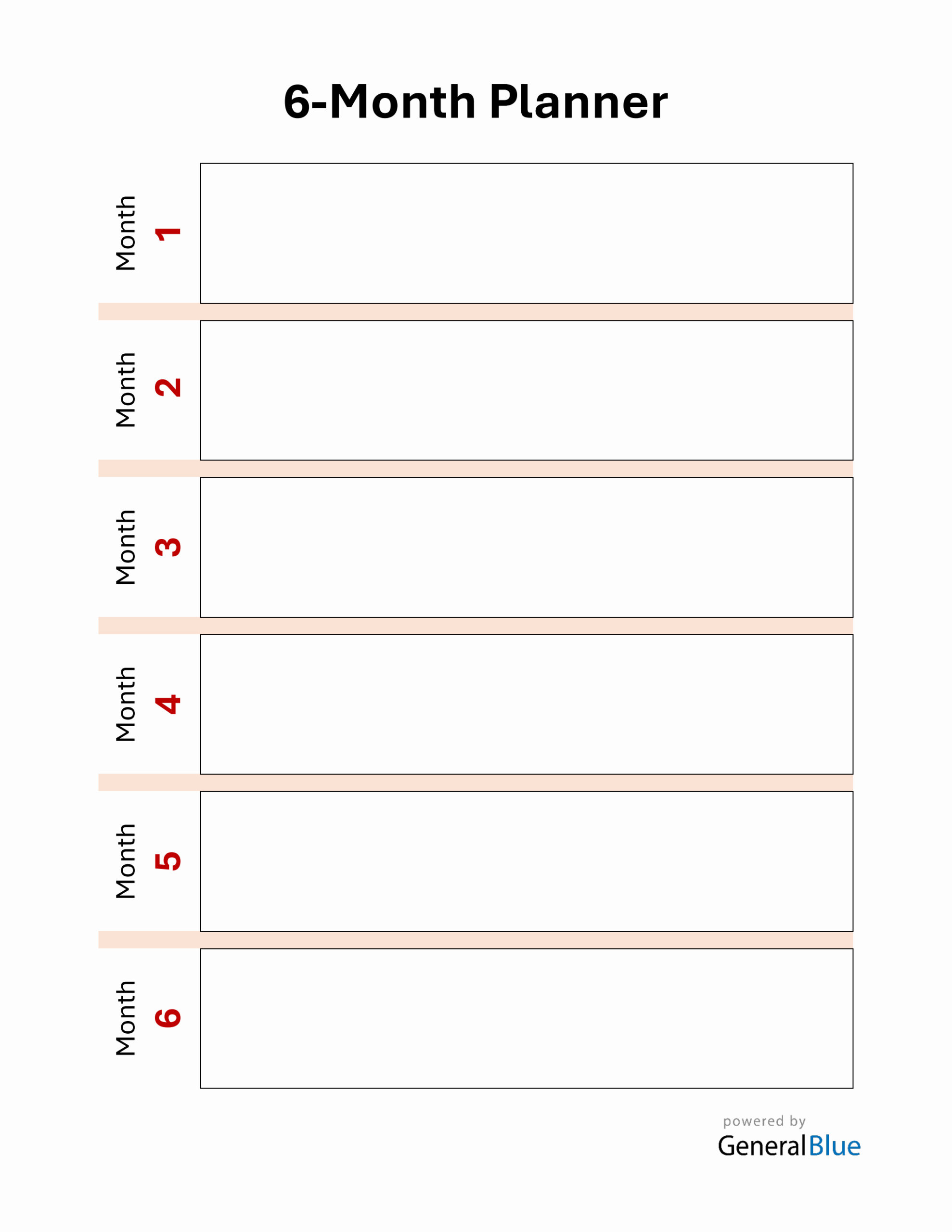 Free 6 Month Planner Download In PDF Classic 