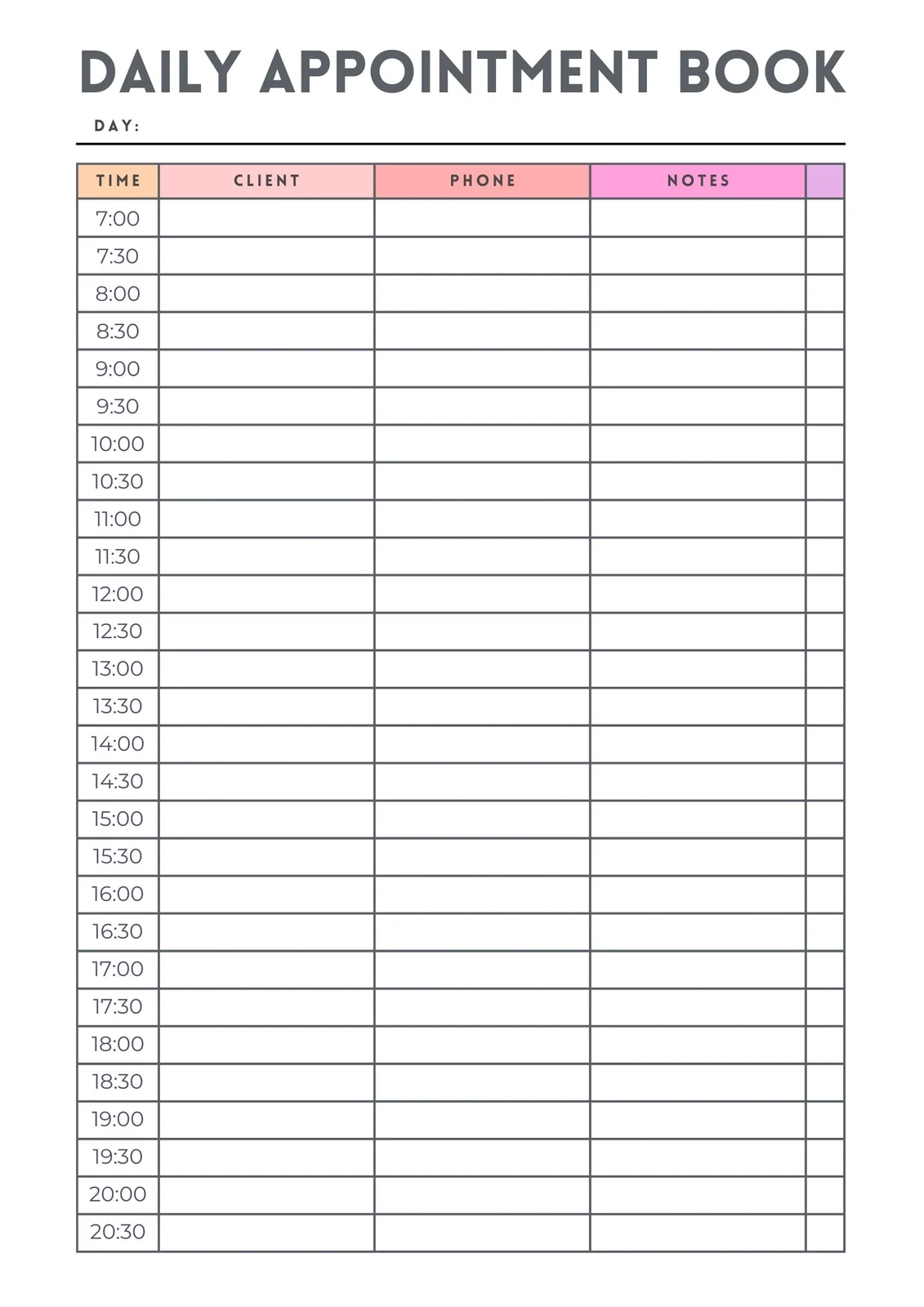Printable December Appoitment Calendar
