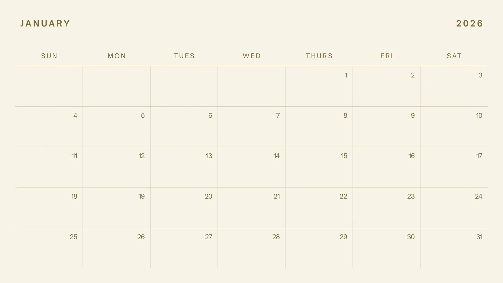 Simple Online Calendar Planner