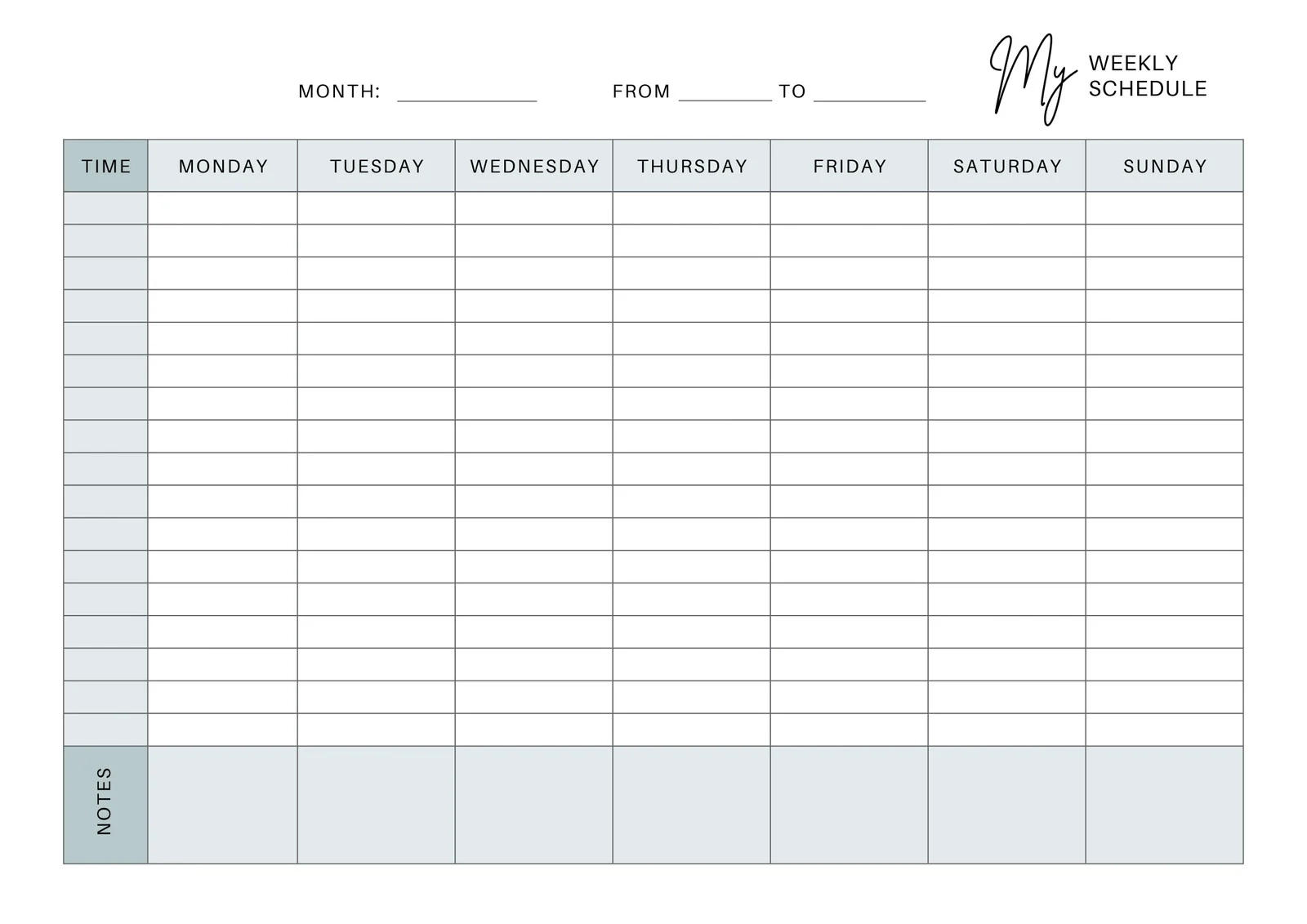 Free And Customizable Weekly Schedule Templates Canva
