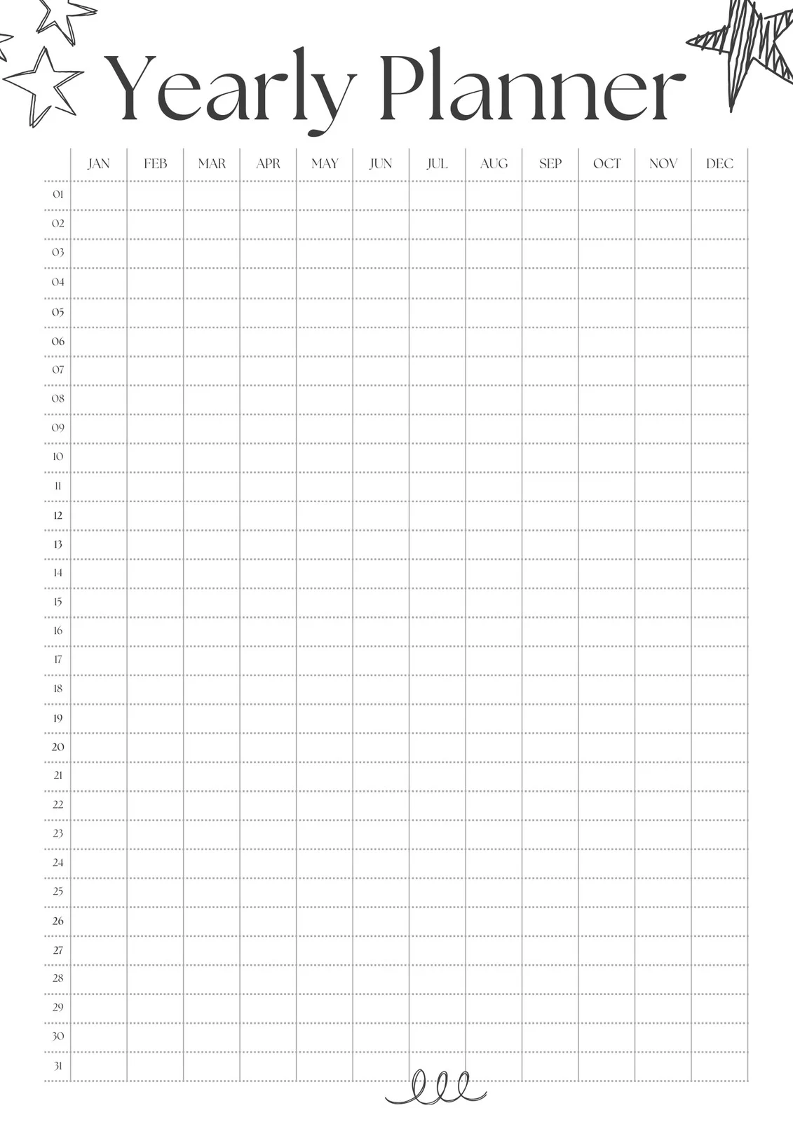Free And Customizable Yearly Templates