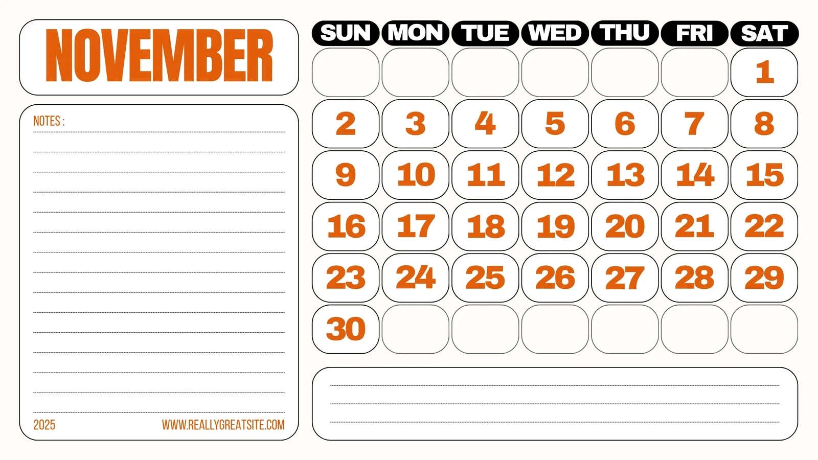Free And Printable November 2025 Calendar Templates Canva