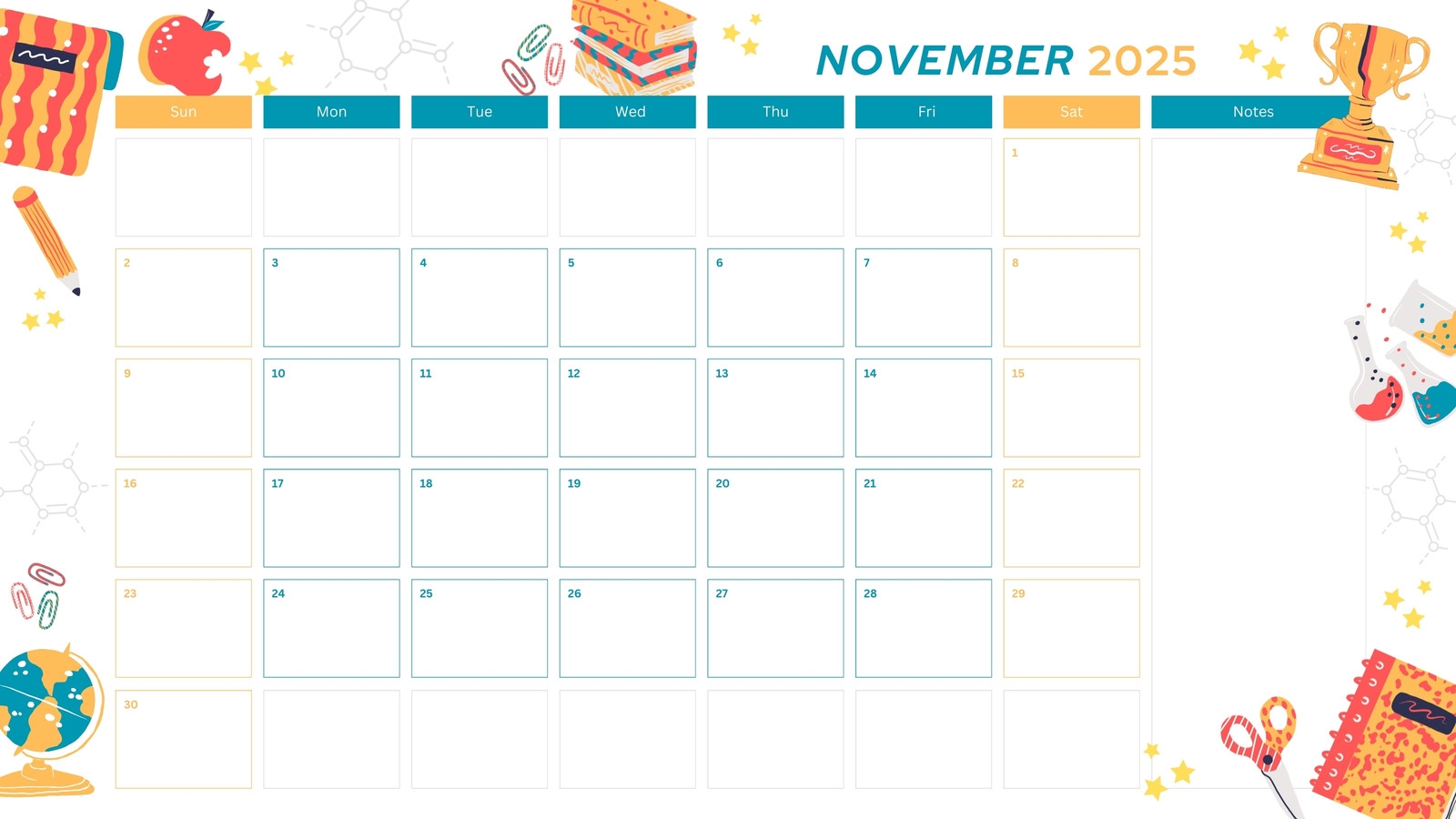 Blank Printable Calendar November