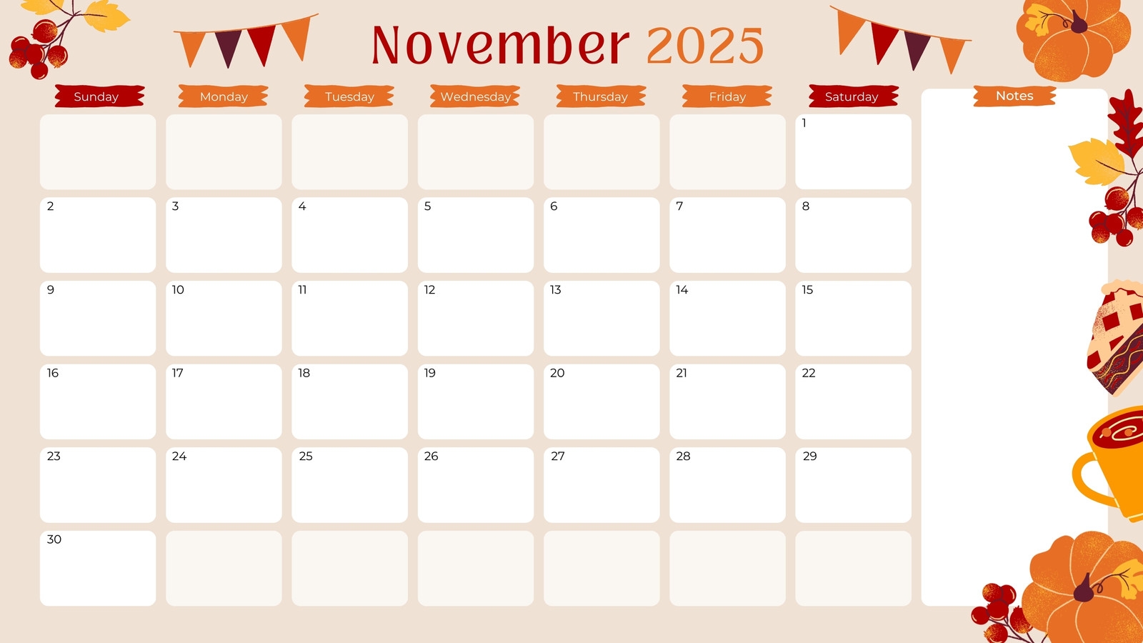 November Printable Calendar With Holidays